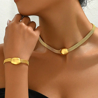 Минималистичные железные браслеты, серьги и ожерелья для женщин