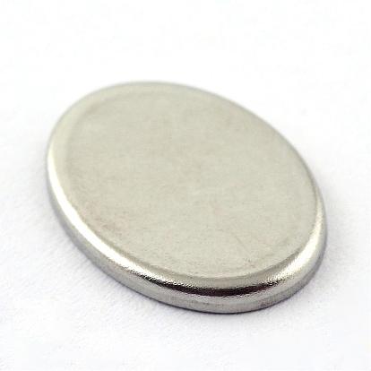 304 Stainless Steel Plain Edge Bezel Cups, Cabochon Settings, Oval