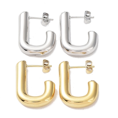 304 серьги-гвоздики в форме полукольца из нержавеющей стали, со стразами, ручная полировка, серьги-гвоздики с j-крючком