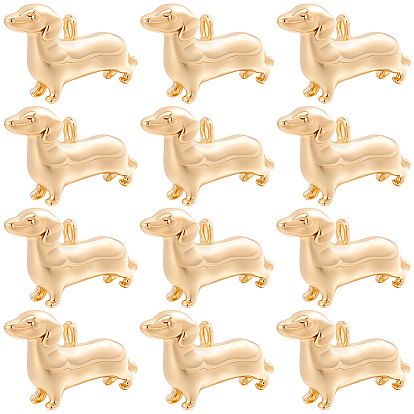 12Stück Messing Charms, Cadmiumfrei und Nickel frei und Bleifrei, Hund Charme
