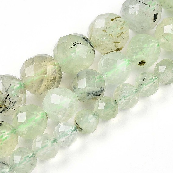 Природные пренит нитей бисера, круглый с гранями