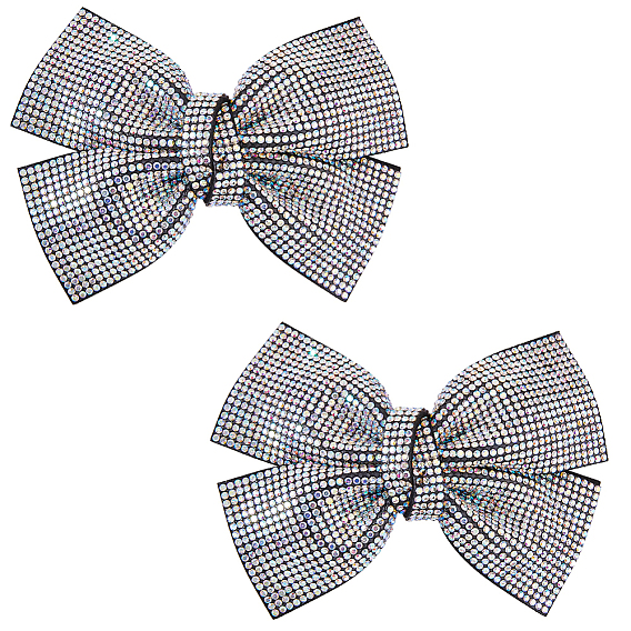 2шт. заколки для волос с бантиками и стразами, с зажимами из сплава, для женщин девушек