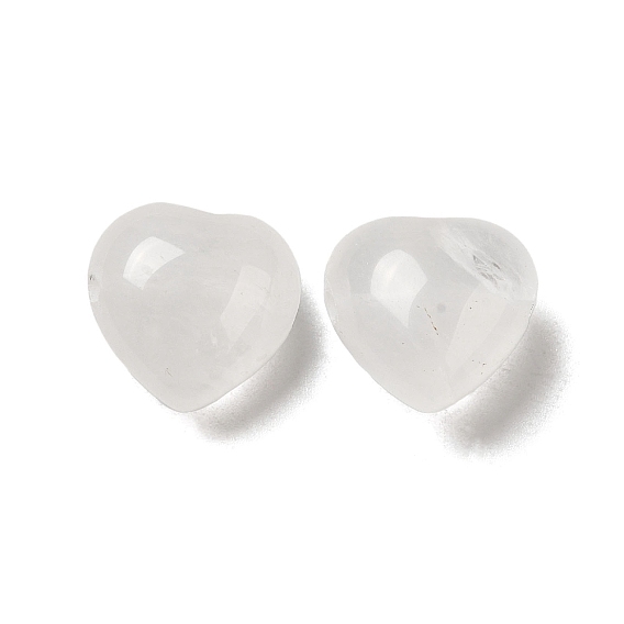 Perlas de cristal de cuarzo natural, cuentas de cristal de roca, corazón