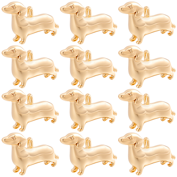 12 breloques en laiton, sans cadmium et sans nickel et sans plomb, charmes de chien