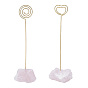 2 piezas 2 estilos tarjetero de cuarzo rosa natural, titulares de notas fotográficas, con pinza cocodrilo, para la boda, signo de número de mesa de fiesta de cumpleaños