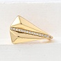 Открытые кольца манжеты из латуни с микропаве и кубическим цирконием, без кадмия и без свинца, треугольные
