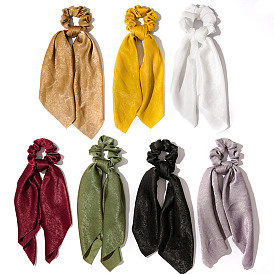 Cloth Elastic Hair Accessories, for Girls or Women, Scrunchie/Scrunchy Hair Ties with Long Tail, Knotted Bow Hair Scarf, Poneytail Holder