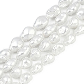 Нити бусин из искусственного жемчуга с гальваническим покрытием из фарфора, барокко