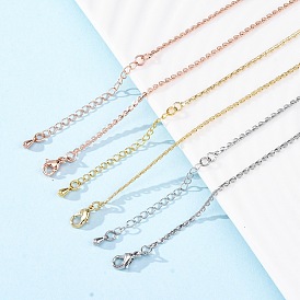 Ожерелья-цепочки из латуни для женщин, 304 из нержавеющей стали застежкой омар, стойки покрытие, без свинца и без кадмия, долговечный