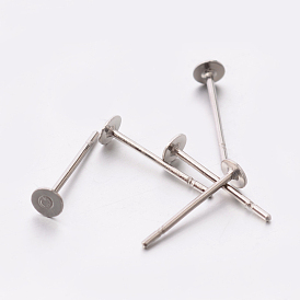 304 Выводы серьги из нержавеющей стали шпилька, 3 мм, штифты : 0.6 мм