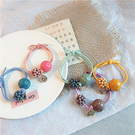 Colorful Candy Pearl Hair Ties Elastic Ponytail Holder Headband Accessories