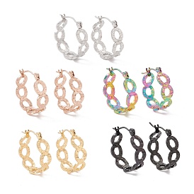304 Stainless Steel Oval Wrap Hoop Earrings for Women