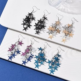 430 серьги-подвески в виде морских звезд из нержавеющей стали, с железными крюками серьги