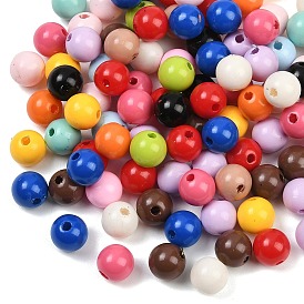 Непрозрачные акриловые бусины, круглые