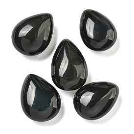 Natural Rainbow Obsidian Beads, No Hole/Undrilled, Teardrop