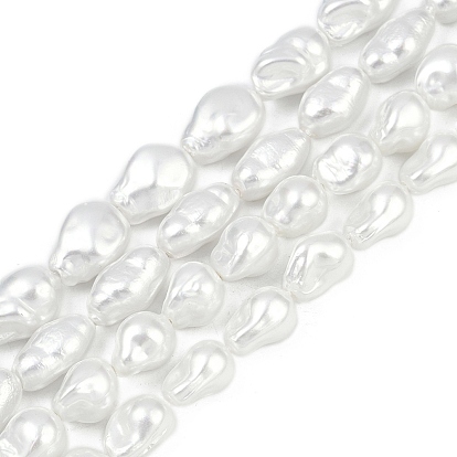 Нити бусин из искусственного жемчуга с гальваническим покрытием из фарфора, барокко