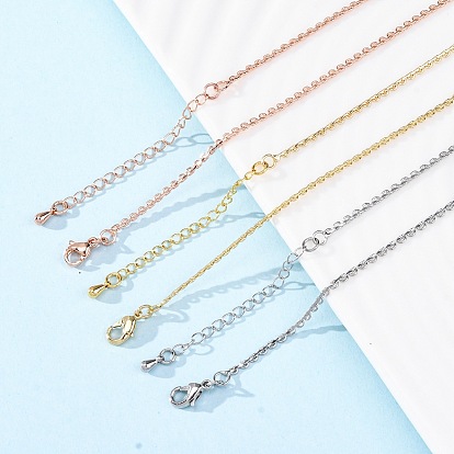 Ожерелья-цепочки из латуни для женщин, 304 из нержавеющей стали застежкой омар, стойки покрытие, без свинца и без кадмия, долговечный
