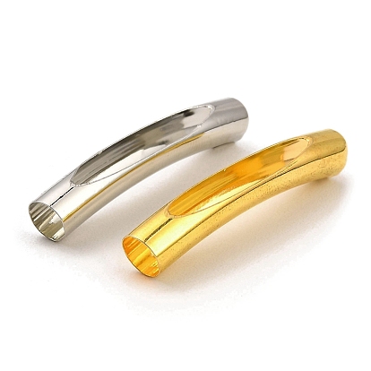 Brass Tube Beads, Hollow Curved Tube