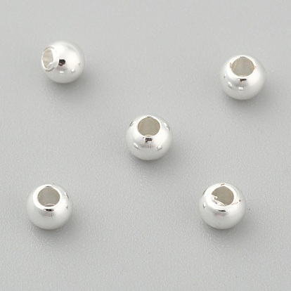 Rack Plating and Vacuum Plating Brass Round Spacer Beads, Metal Findings for Jewelry Making Supplies
