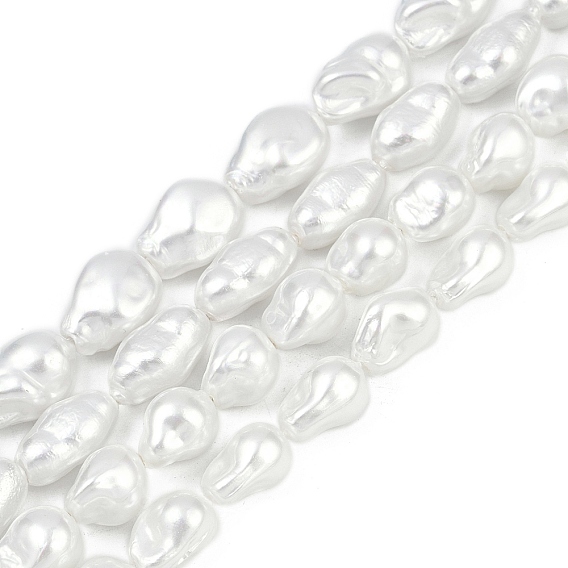 Нити бусин из искусственного жемчуга с гальваническим покрытием из фарфора, барокко