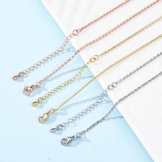 Ожерелья-цепочки из латуни для женщин, 304 из нержавеющей стали застежкой омар, стойки покрытие, без свинца и без кадмия, долговечный