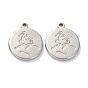 304 Stainless Steel Pendants, Flat Round