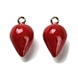 Латунь эмаль подвески, клубничное очарование, долговечный, без кадмия и без свинца, стойки покрытие, реальный 18 k позолоченный