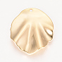 Brass Pendants, Nickel Free, Real 18K Gold Plated, Leaf