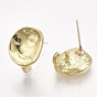 Alloy Stud Earring Findings, with Loop, Raw(Unplated) Pins, Oval