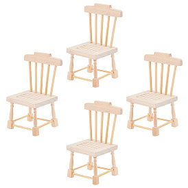 Mini-Holzstühle, für Zubehör für Puppenstubenmöbel, Dekorationen für Heimdekorationen