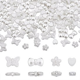 300Pcs 4 Style ABS Plastic Imitation Pearl Beads, Mix-shaped