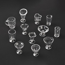 12 прозрачный пластиковый набор игровых чашек для еды, моделирование миниатюрных чашек, детские игрушки из глины