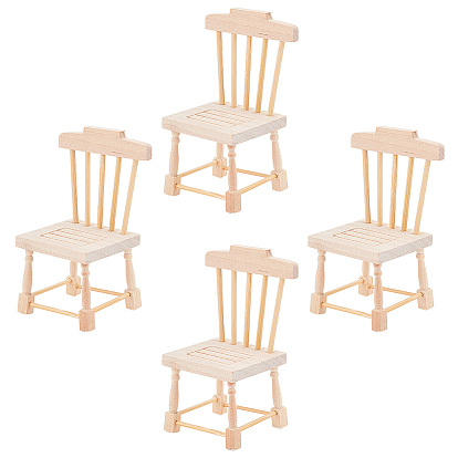 Mini-Holzstühle, für Zubehör für Puppenstubenmöbel, Dekorationen für Heimdekorationen
