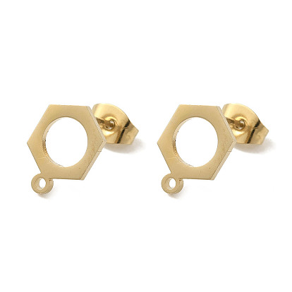 Ionenplattierung (IP) 304 Ohrstecker aus Edelstahl, Hexagon