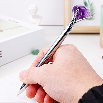 Шариковая ручка Nuggets с драгоценными камнями, ручка из нержавеющей стали, офисные школьные принадлежности