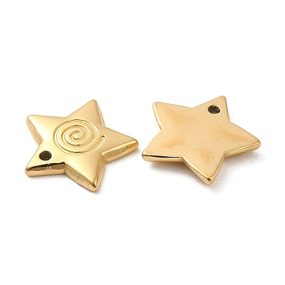 Ion Plating(IP) 316L Surgical Stainless Steel Charms, Star Charm