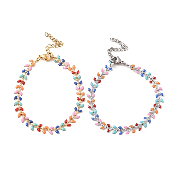 Браслет с цепочками из звеньев эмали, 304 женские украшения из нержавеющей стали