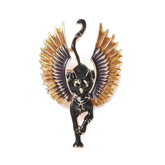 Broches de esmalte de aleación, pines de solapa para ropa, Bastet