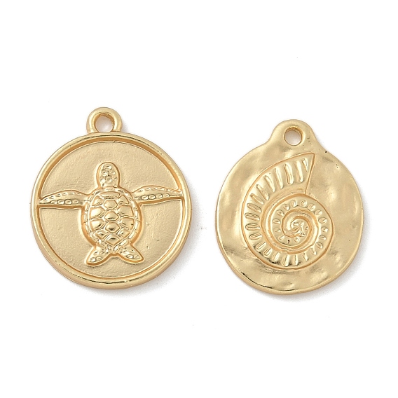 Подвески из сплава , матовый золотой цвет, плоско-круглые