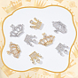 CHGCRAFT 8Pcs 4 Style Brass Micro Pave Clear Cubic Zirconia Links Connectors, Crown