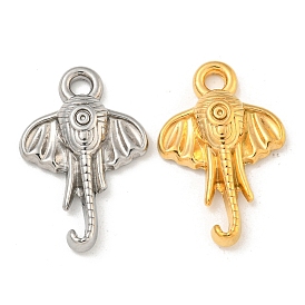 Ion Plating(IP) 304 Stainless Steel Pendants, Elephant Charm