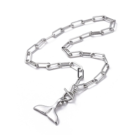 Китовый хвост 304 ожерелья из нержавеющей стали, с цепями скрепки, кабельные цепи