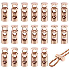 Alloy Cord Locks, Double Hole Drawstring Stopper Fastener Buttons, Column