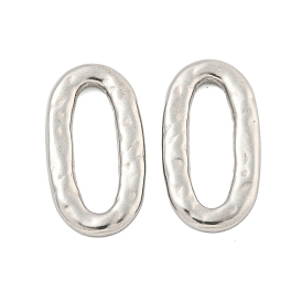 304 Stainless Steel Linking Rings, Textured Oval