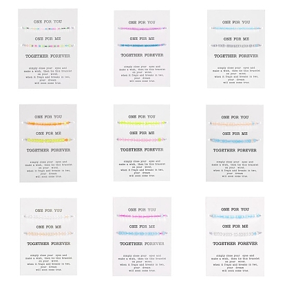 2 шт. наборы браслетов из светящихся смоляных плетеных бусин ко Дню святого Валентина, регулируемые парные браслеты, светящиеся в темноте