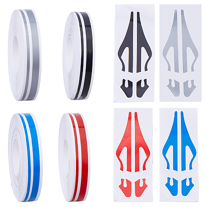 4шт. 4цветные пластиковые автомобильные наклейки, наклейки на пояс автомобиля