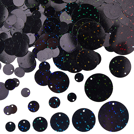 1800шт. 6 подвески из ПВХ-пластика с пайетками/блестками, Аксессуары для орнаментов, плоско-круглые