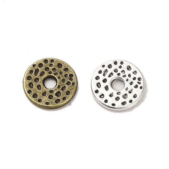 Сплавочные овальные бусины тибетского стиля , без кадмия и без свинца, плоско-круглые