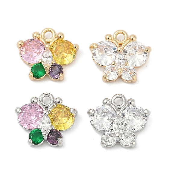 Латунные микро проложить кубического циркония подвески, без кадмия, без никеля и без свинца, бабочки прелести, долговечный