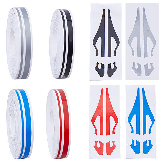 4шт. 4цветные пластиковые автомобильные наклейки, наклейки на пояс автомобиля